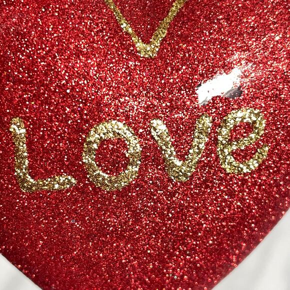 Vintage Landmark Creations Glass Ornament Heart Red Glitter Love Hand Blown - Picture 8 of 16